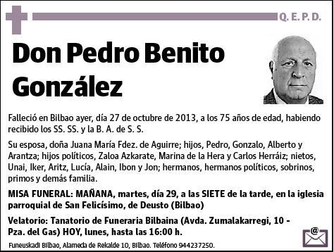 BENITO GONZALEZ,PEDRO