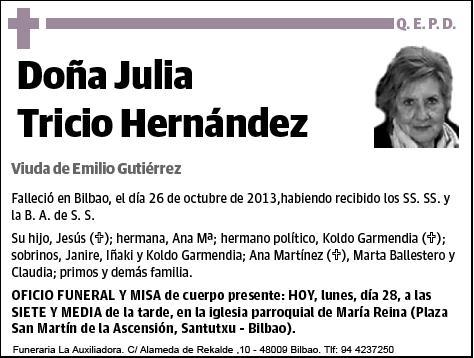 TRICIO HERNANDEZ,JULIA