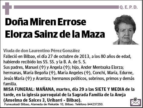 ELORZA SAINZ DE LA MAZA,MIREN ERROSE