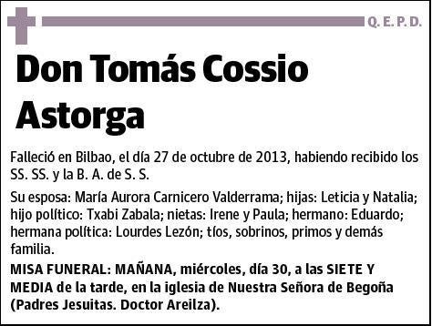 COSSIO ASTORGA,TOMAS