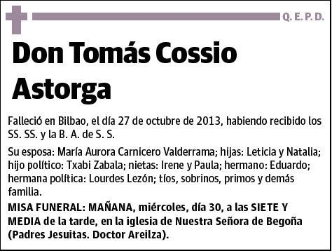 COSSIO ASTORGA,TOMAS