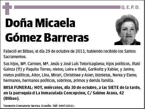 GOMEZ BARRERAS,MICAELA