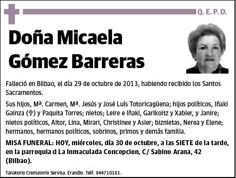 GOMEZ BARRERAS,MICAELA