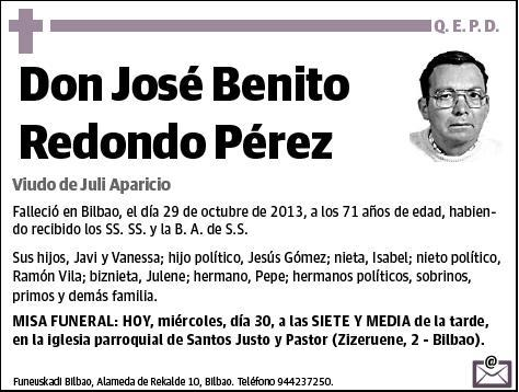 REDONDO PEREZ,JOSE BENITO