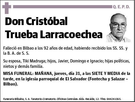 TRUEBA LARRACOECHEA,CRISTOBAL