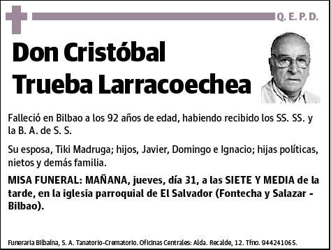 TRUEBA LARRACOECHEA,CRISTOBAL