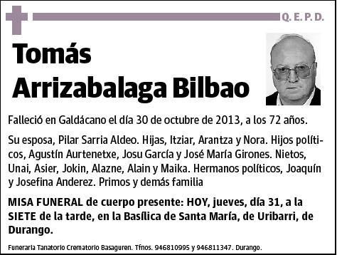 ARRIZABALAGA BILBAO,TOMAS