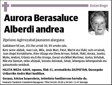 BERASALUCE ALBERDI,AURORA