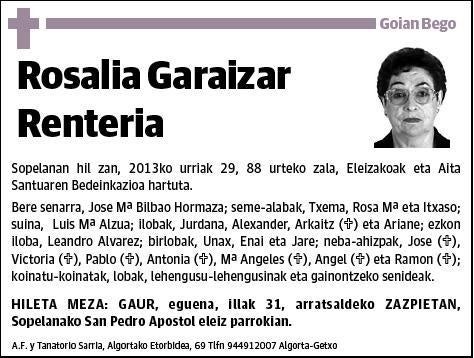 GARAIZAR RENTERIA,ROSALIA