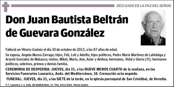 BELTRAN DE GUEVARA GONZALEZ,JUAN BAUTISTA