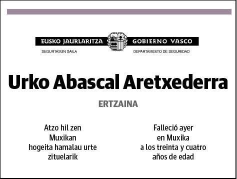 ABASCAL ARETXEDERRA,URKO