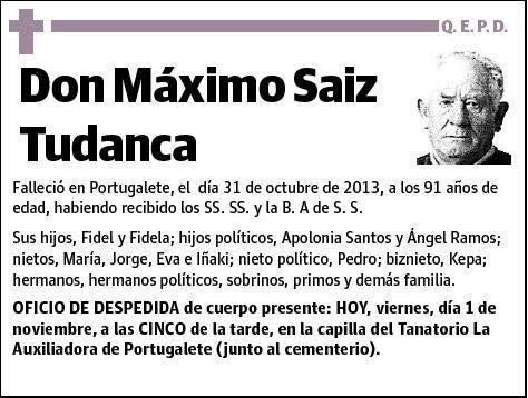 SAIZ TUDANCA,MAXIMO