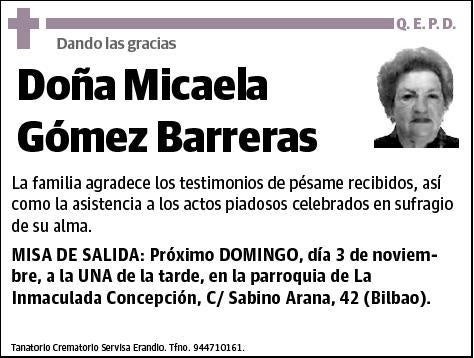 GOMEZ BARRERAS,MICAELA