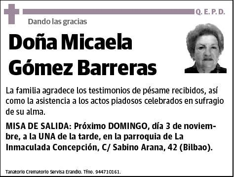 GOMEZ BARRERAS,MICAELA