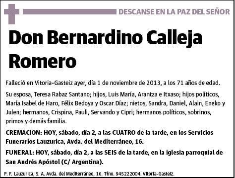 CALLEJA ROMERO,BERNARDINO