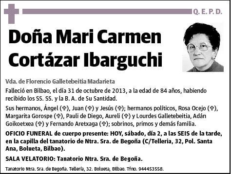 CORTAZAR IBARGUCHI,MARI CARMEN