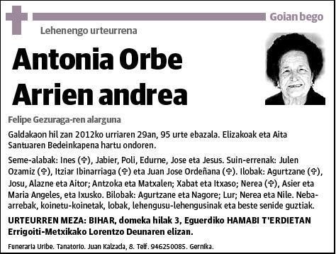 ORBE ARRIEN,ANTONIA