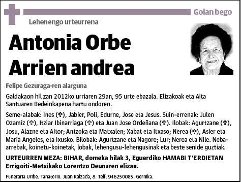 ORBE ARRIEN,ANTONIA