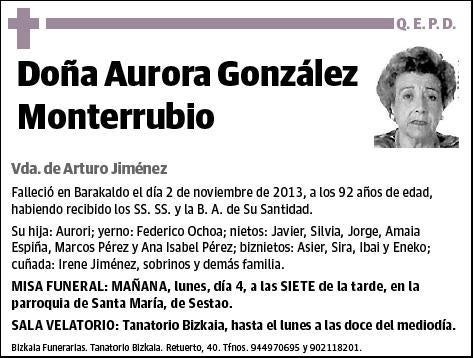 GONZALEZ MONTERRUBIO,AURORA