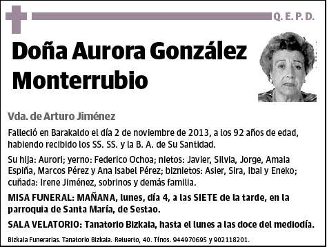 GONZALEZ MONTERRUBIO,AURORA