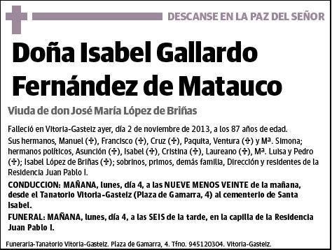 GALLARDO FERNANDEZ DE MATAUCO,ISABEL