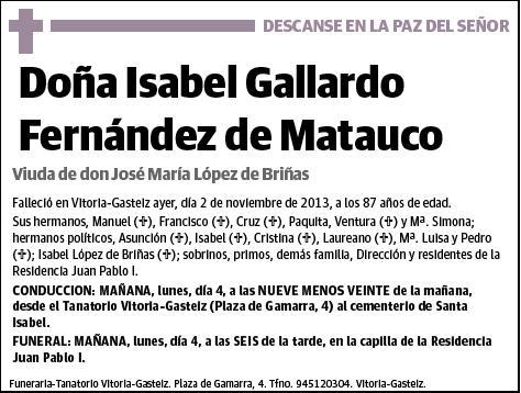 GALLARDO FERNANDEZ DE MATAUCO,ISABEL