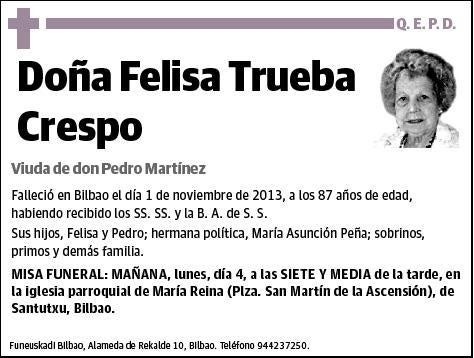 TRUEBA CRESPO,FELISA