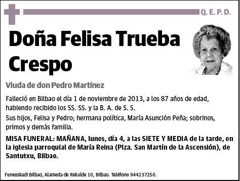 TRUEBA CRESPO,FELISA