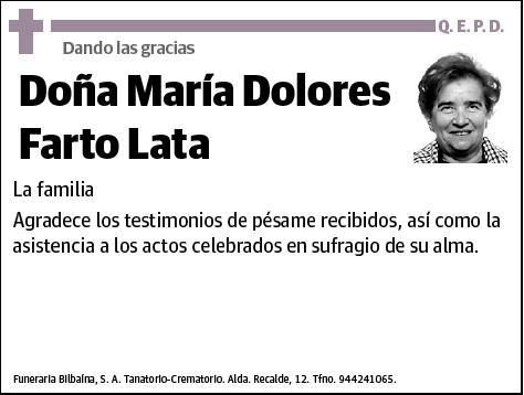 FARTO LATA,MARIA DOLORES