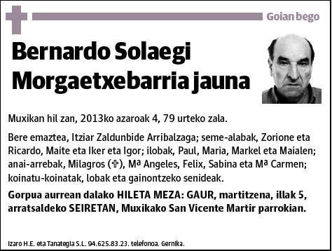 SOLAEGI MORGAETXEBARRIA,BERNARDO