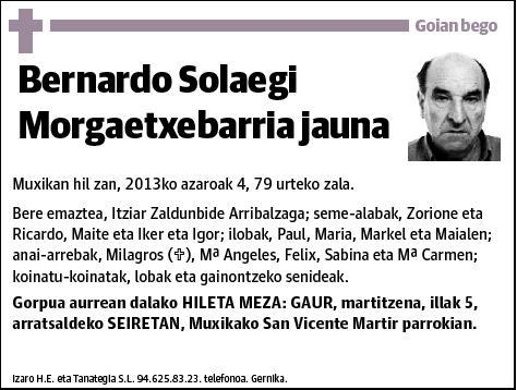 SOLAEGI MORGAETXEBARRIA,BERNARDO