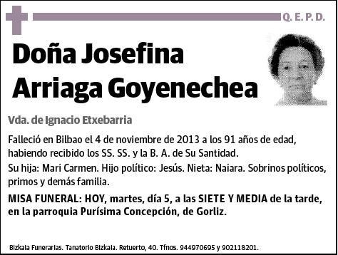 ARRIAGA GOYENECHEA,JOSEFINA