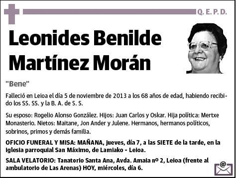 MARTINEZ MORAN,LEONIDES BENILDE