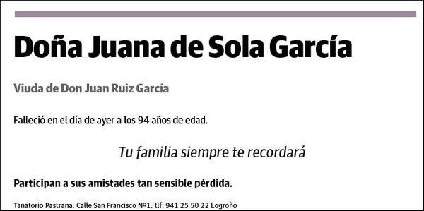 DE SOLA GARCIA,JUANA