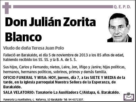 ZORITA BLANCO,JULIAN