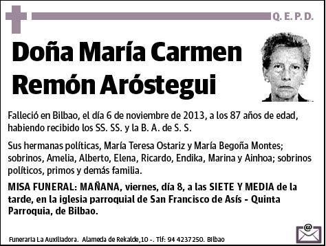 REMON AROSTEGUI,MARIA CARMEN