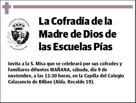 DE LA MADRE DE DIOS DE LAS ESCUELAS PIAS,COFRADIA