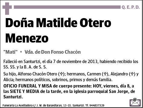 OTERO MENEZO,MATILDE