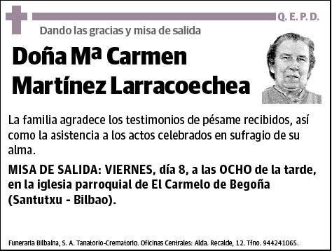 MARTINEZ LARRACOECHEA,Mª CARMEN