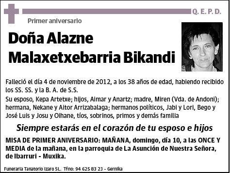 MALAXETXEBARRIA BIKANDI,ALAZNE