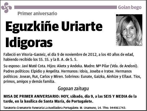 URIARTE IDIGORAS,EGUZKIÑE