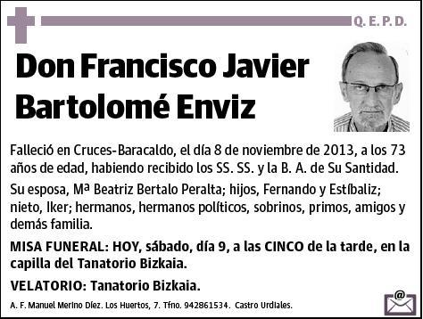 BARTOLOME ENVIZ,FRANCISCO JAVIER