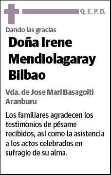 MENDIOLAGARAY BILBAO,IRENE