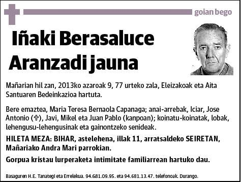 BERASALUCE ARANZADI,IÑAKI