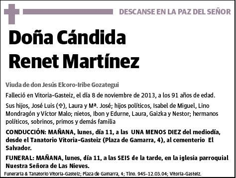 RENET MARTINEZ,CANDIDA