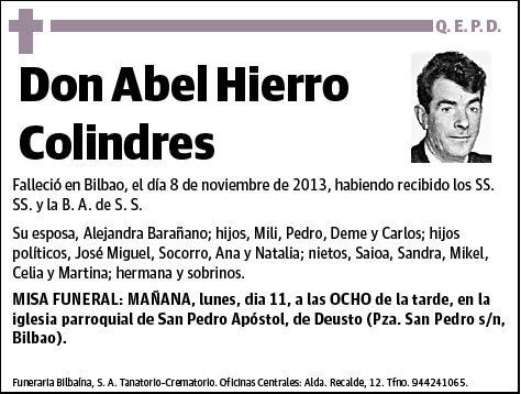 HIERRO COLINDRES,ABEL