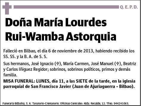 RUI-WAMBA ASTORQUIA,MARIA LOURDES