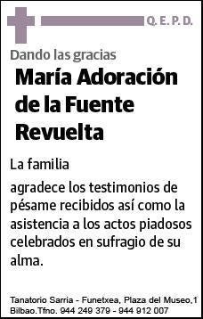 DE LA FUENTE REVUELTA,MARIA ADORACION