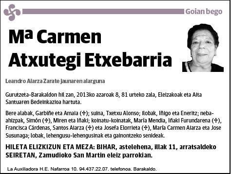 ATXUTEGI ETXEBARRIA,MARIA CARMEN