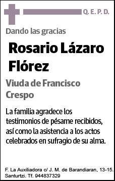 LAZARO FLOREZ,ROSARIO